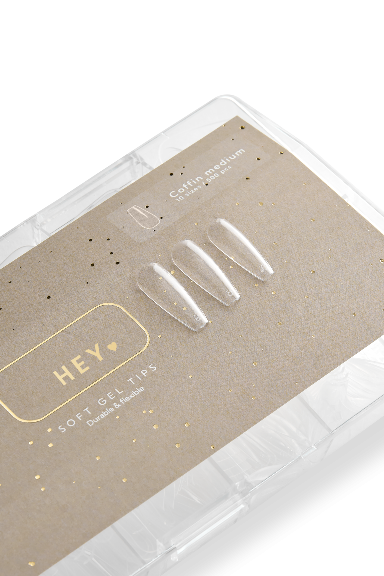 HEYLOVE Gel tips “Coffin Medium”, 500 pcs