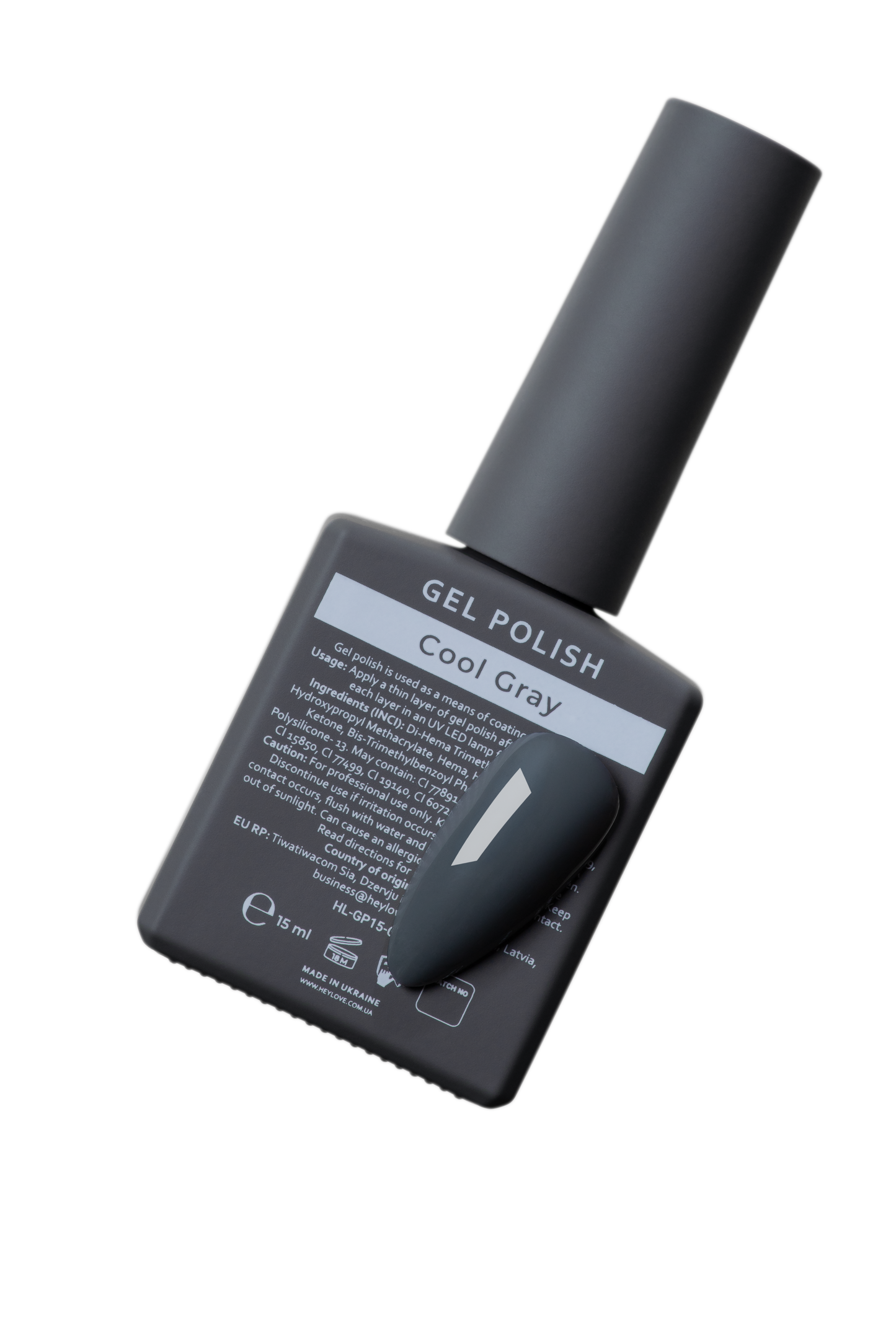 HEYLOVE. Gel Polish, COOL GRAY, 15 ml