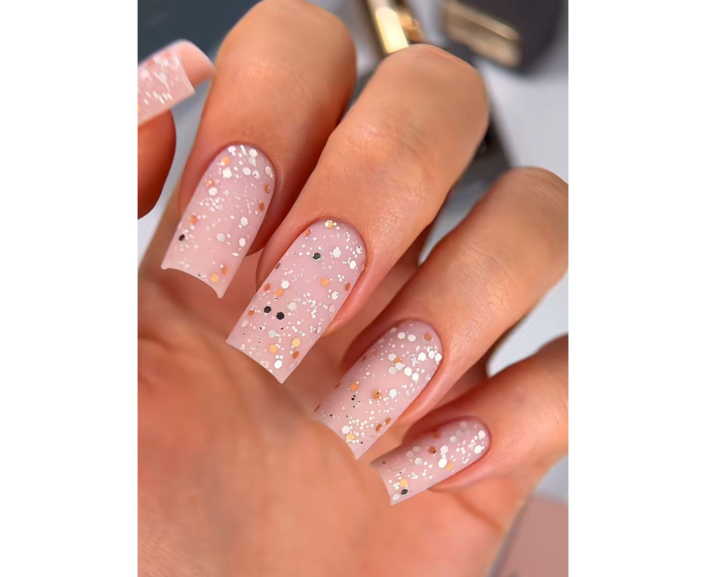 HEYLOVE. Coin Matte Top coat, Silver & Gold, 15 ml