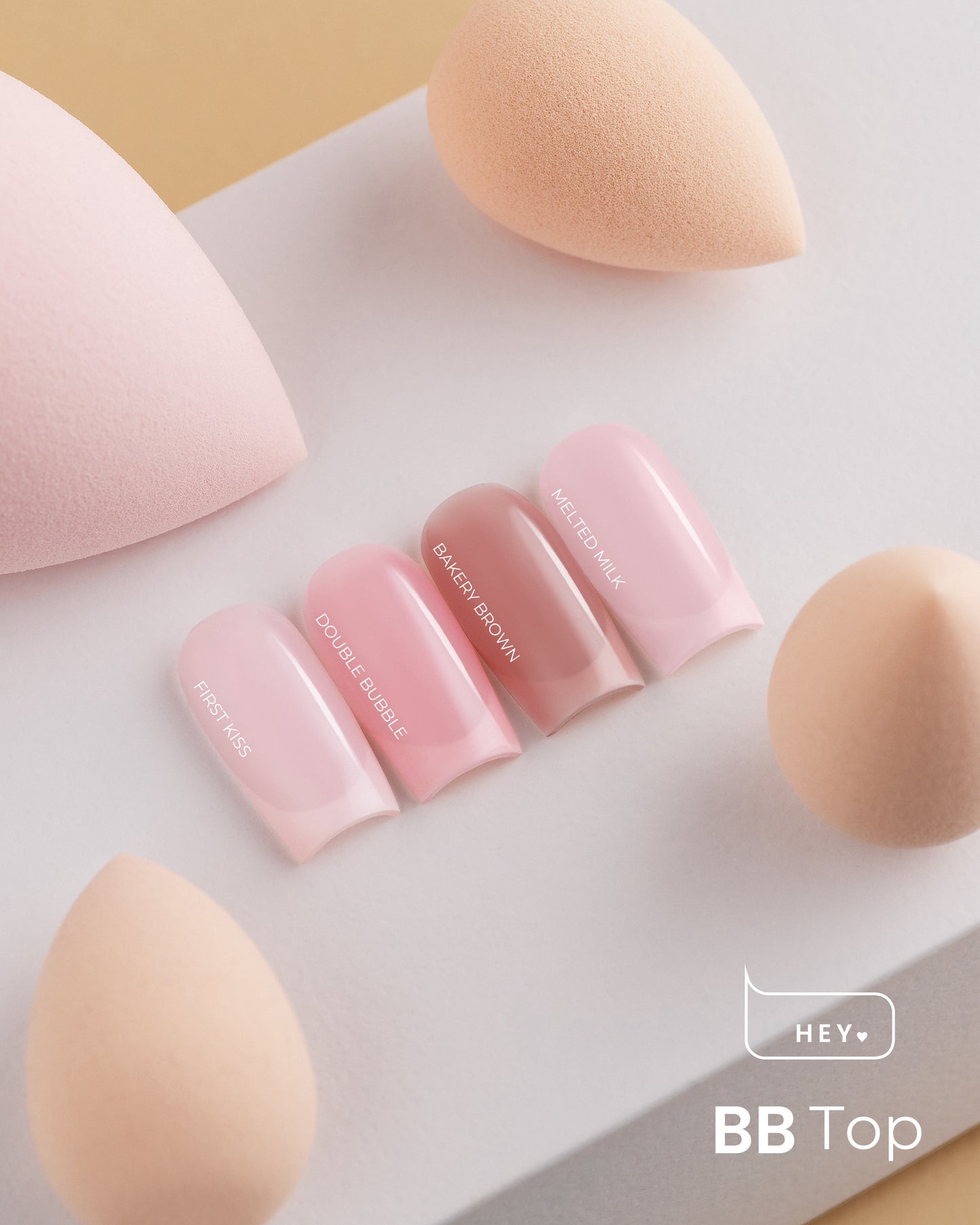 HEYLOVE. BB Top Coat, Melted Milk, 15 ml, putekļaini rozā virskārta bez lipīga slāņa