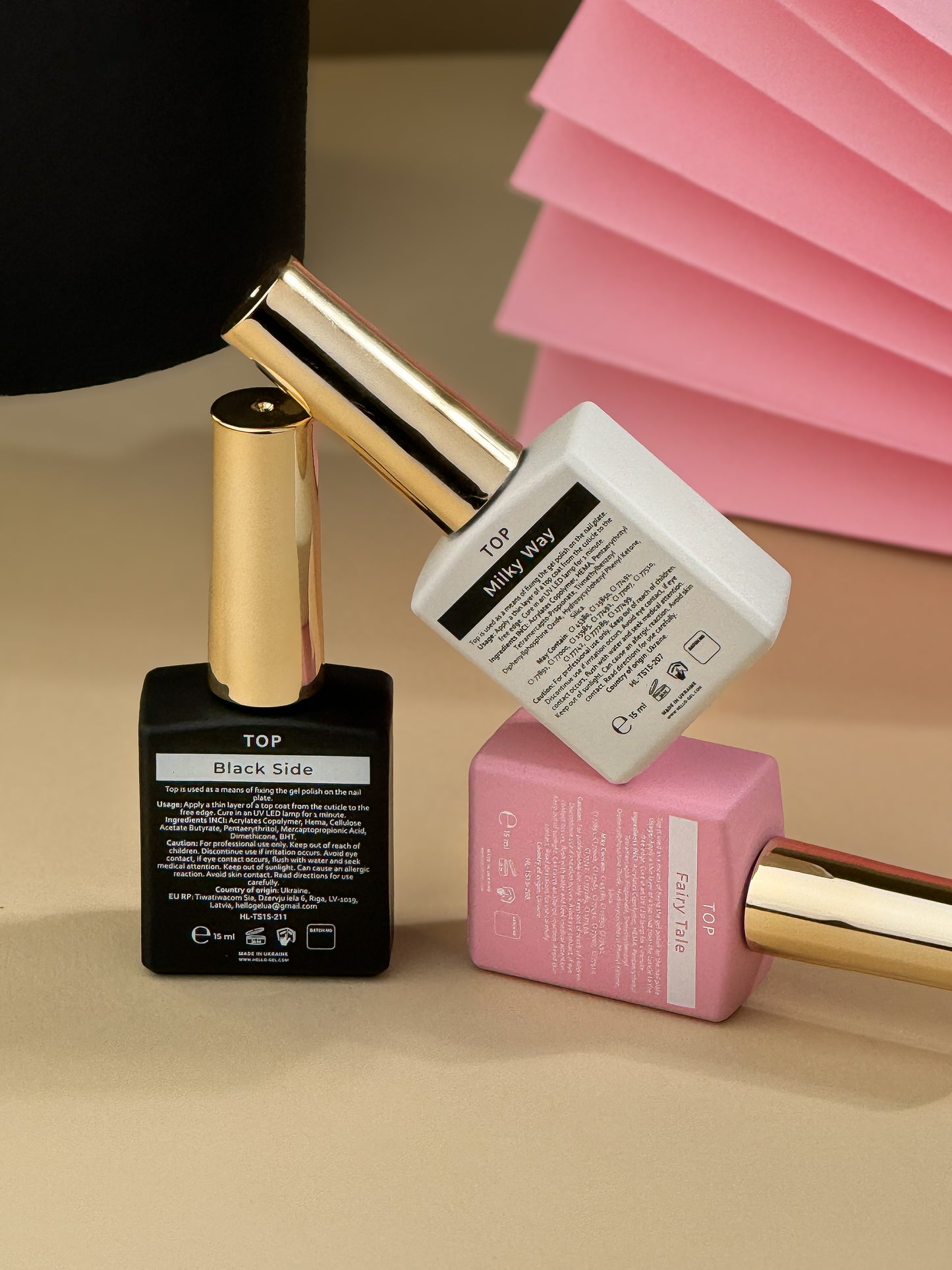 HEYLOVE. Top coat, Black Side, 15 ml, No Sticky
