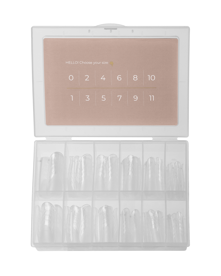 HEYLOVE Top nail forms, Natural Square, 120pc