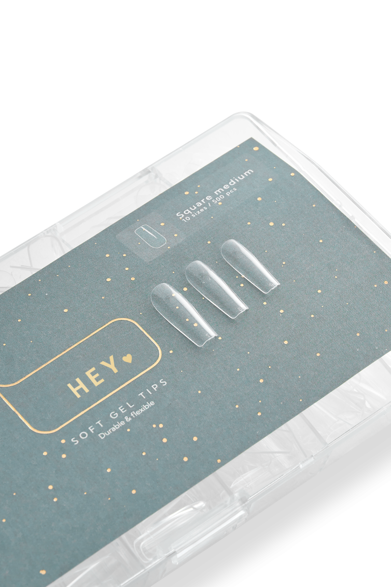 HEYLOVE Gel tips “Square Medium”, 500 pcs