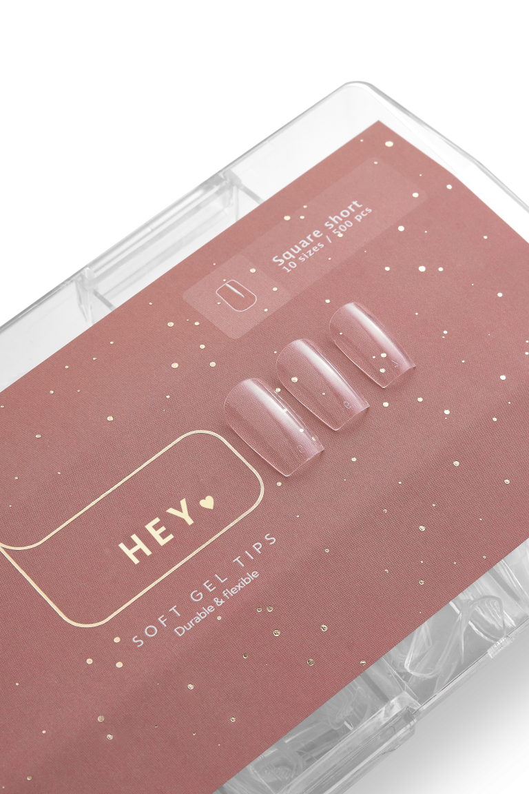 HEYLOVE Gel Tips “Square Short”, 500 pcs