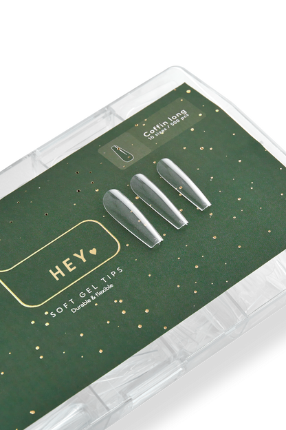 HEYLOVE Gel tips “Coffin Long”, 500 pcs