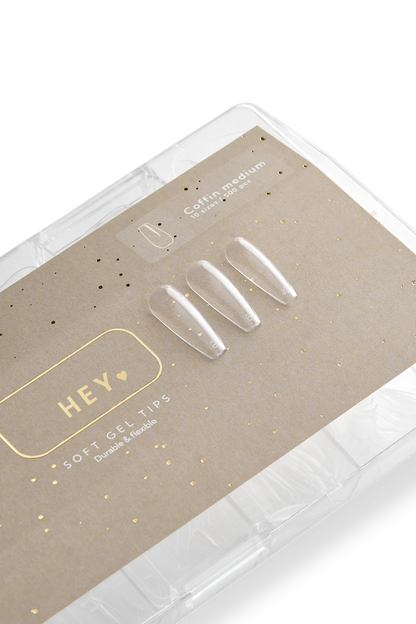 HEYLOVE Gel tips “Coffin Medium”, 500 pcs