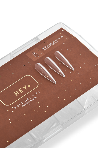 HEYLOVE Gel Tips, Stiletto Medium, 500 pcs