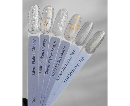 HEYLOVE Gold Flakes Glossy Top, 15 ml, No Sticky
