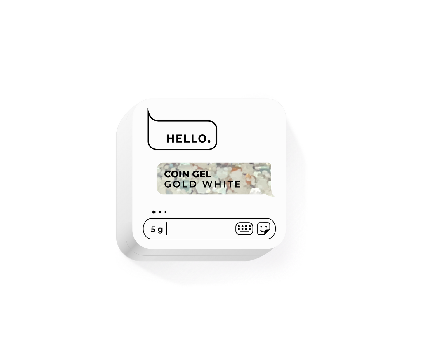 HELLO,Coin gel, GOLD WHITE, 5 g, Dizaina gēls