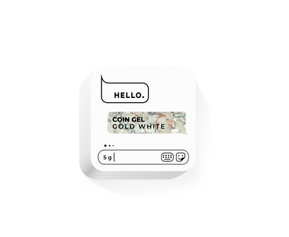 HELLO,Coin gel, GOLD WHITE, 5 g, Dizaina gēls
